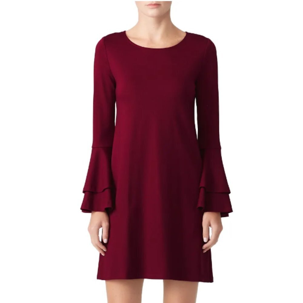 Slate & Willow Burgundy Bell Sleeve Shift size 4
